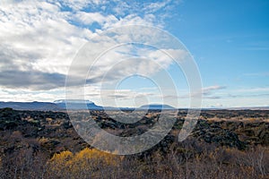 View Point at Dimmuborgir lava field, Myvatn area, Iceland