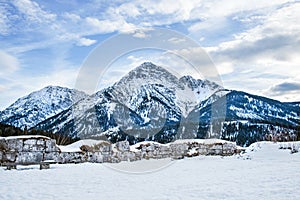 View point in the Ehrenberg castle in Titol Alps, Austria, obser photo