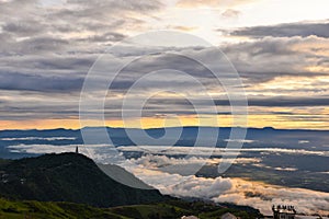 View point mist sunrise on Phu tup boek mountain
