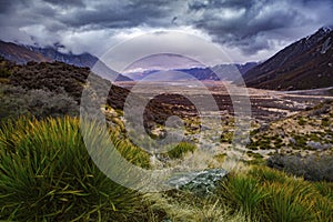 View point of pukaki lake in aoraki-mt.cook national park southland  new zealand