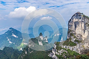 View point at the summit of Tianmen Mountain National Park Zhangjiajie Changsha Hunan China