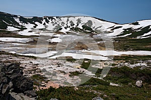 View on the poisonous Ohachidaira caldera in Daisetsuzan National Park