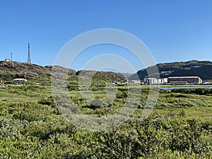 View of the polar village of Teriberka, Kola Peninsula of Russia.