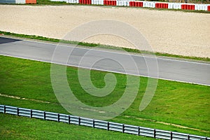 View from the pole position in a racetrack.