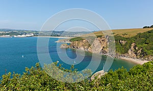 View from Polkerris Cornwall England to Par beach