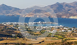 View of Pollonia village, Milos island, Greece photo