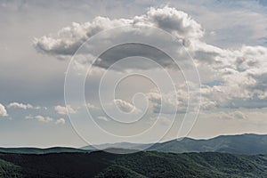 View from Polonina Wetlinska in the Bieszczady Mountains in Poland