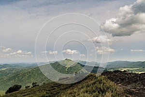 View from Polonina Wetlinska in the Bieszczady Mountains in Poland