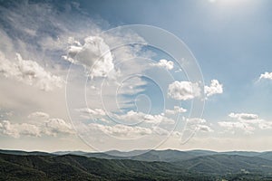 View from Polonina Wetlinska in the Bieszczady Mountains in Poland