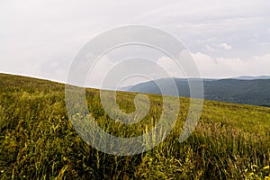 View from Polonina Wetlinska in the Bieszczady Mountains in Poland