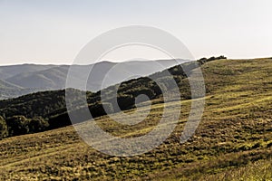 View from Polonina Wetlinska in the Bieszczady Mountains in Poland