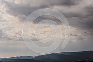 View from Polonina Wetlinska in the Bieszczady Mountains in Poland