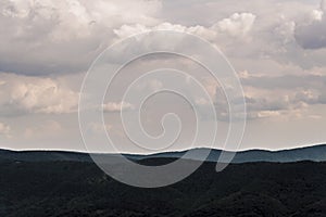 View from Polonina Wetlinska in the Bieszczady Mountains in Poland