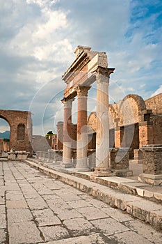 View of the Pompei ruins in Italy