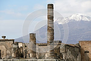 View of Pompeii ruins in Italy