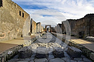 View of Pompeii ruins. Italy.