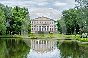 View of pond, park and Yusupov palace