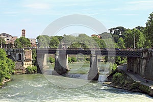 Pons Aemilius Ponte Rotto and Ponte Palatino in Rome photo