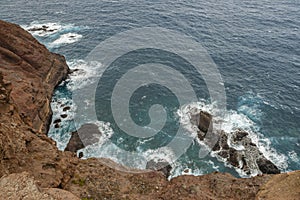 View of The Ponta de Sao Lourenco, the easternmost point of The Madeira Island, rocks and Atlantic Ocean