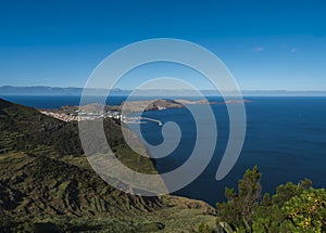 View of Ponta de Sao Lourenco and Island Ilheu da Cevada or Ilheu do Farol, the most easterly point on Madeira - seen photo