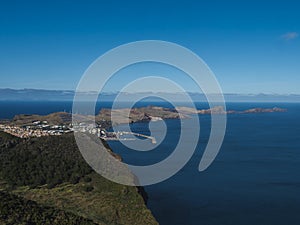 View of Ponta de Sao Lourenco and Island Ilheu da Cevada or Ilheu do Farol, the most easterly point on Madeira - seen photo