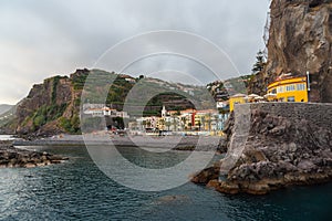 View of Ponta do Sol beach in summer from the seafront called Cais da, Madeira. Portugal