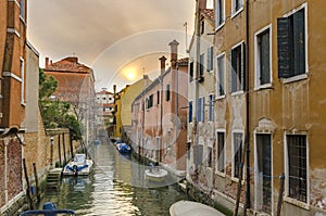 View of the Ponte de L Anatomia and the Rio de San Zan Degola Canal from the Ponte de Ruga Bella o del Forner in Venice, Italy