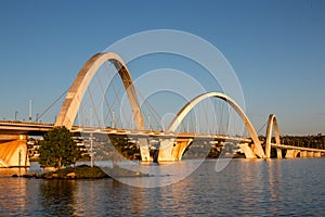 View of Ponte JK Bridge in Brasilia, Brazil