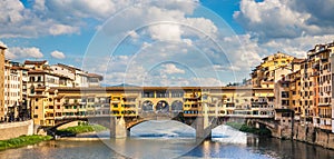 View of the Ponte Vecchio in Florence Italy