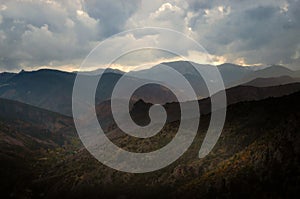 View of the Pontic Mountains near the city of Torul, Gumushane province in the Black Sea region of Turkey