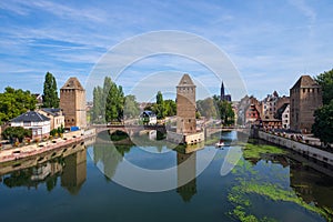 View of the Ponts Couverts in Strasbourg