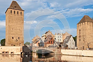 View on Ponts Couverts in Strasbourg old town