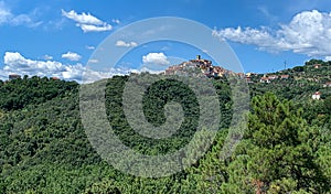 A view of Ponzano Superiore, a typical village in Lunigiana, Liguria, Italy