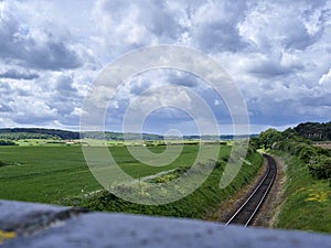 View Poppy Line North Norfolk towards Weybourne station