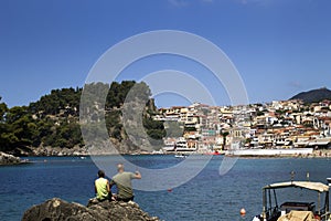 A beautiful paradise in Greece Parga fishing photo