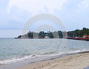 View of Port Blair - Capital City of Union Territory Andaman Nicobar Islands, India from Beach with Sea of Bay of Bengal