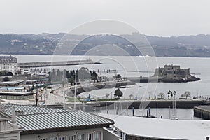 View of the port and the castle of San Anton