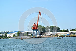 View of port of the city Svetlyj in summer day. Kaliningrad region