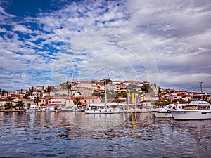 View of the port city of Vrsar in Croatia