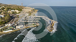 view of the port of El Candado in the city of Malaga, Spain photo