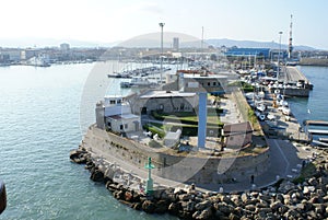 A view of the Port of Livorno in Tuscany Italy photo