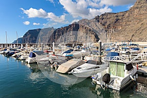 View of port in Los Gigantes on Tenerife island