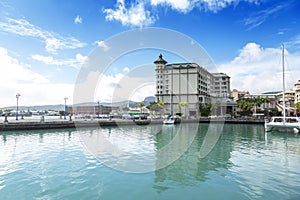 View of Port Louis Harbor,Port Louis waterfront,Mauritius,Africa