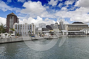 View of Port Louis waterfront,Mauritius.
