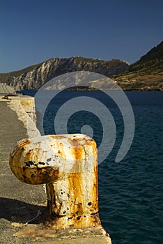 View of the port in the Marettimo island, Sicily, Italy