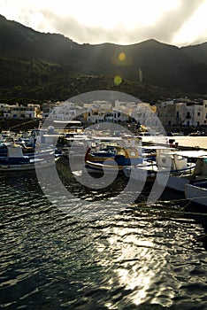 View of the port in the Marettimo island, Sicily, Italy