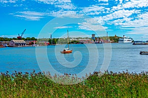 View of the port of Mariehamn, Finland