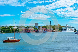 View of the port of Mariehamn, Finland