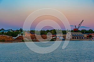 View of the port of Mariehamn, Finland