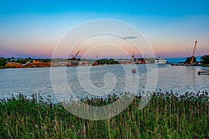 View of the port of Mariehamn, Finland